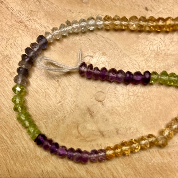 Strand of Multi-Color Rondelle Gemstone Beads - Picture 3 of 5